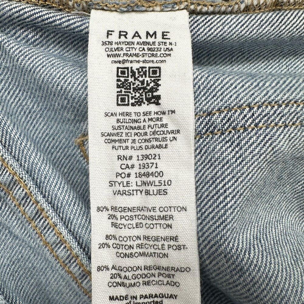 FRAME Le Jane Wide Leg Jeans Varsity Blues Size 32 - Picture 7 of 11